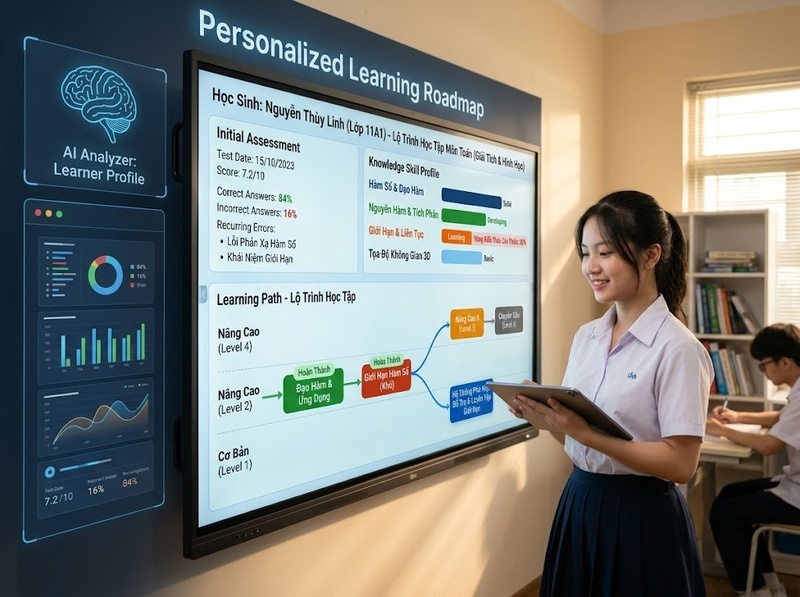 AI cá nhân hóa học tập từ dữ liệu, hành vi và năng lực thế nào?