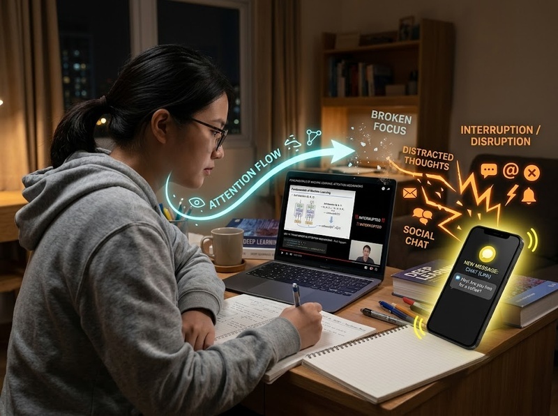 Đa nhiệm trong học tập số làm giảm tập trung và ghi nhớ ra sao?