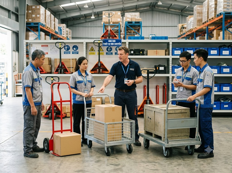 Đào tạo sử dụng xe đẩy hàng nên gồm những nội dung gì?