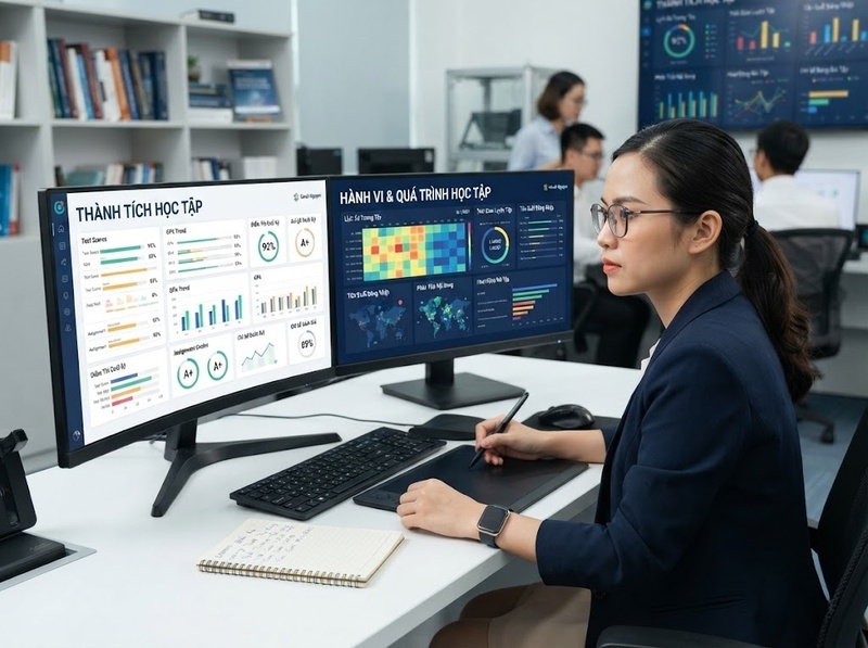 Dữ liệu hành vi và kết quả học tập khác nhau về ý nghĩa thế nào?