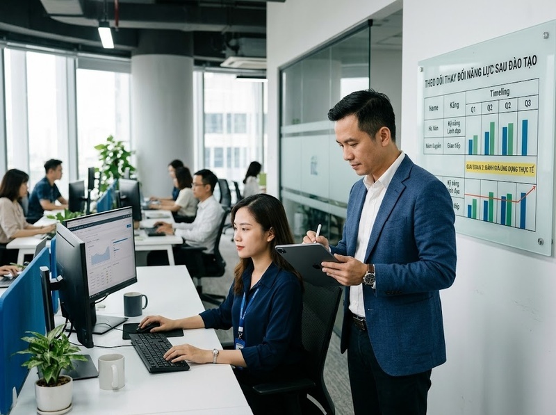 Kế hoạch đánh giá đào tạo cần xác định dữ liệu và thời điểm nào?
