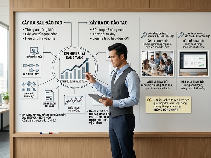 Kết quả công việc sau đào tạo phản ánh hiệu quả đến mức nào?