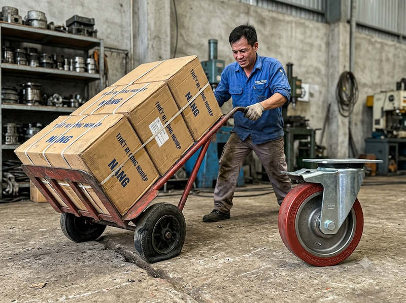 Những lỗi nào thường gặp khi lắp bánh xe đẩy?