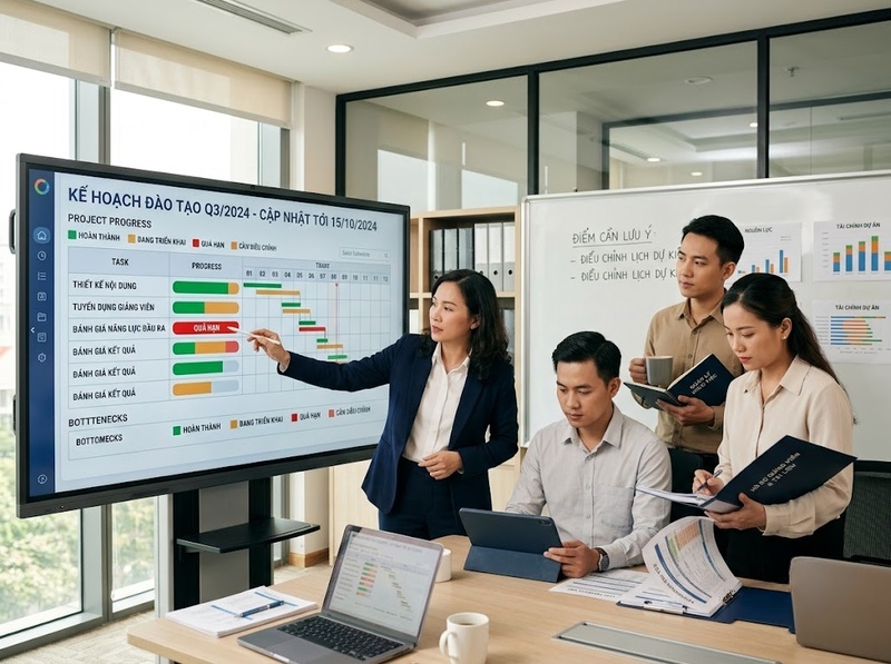 Quản lý chương trình đào tạo thế nào để kiểm soát tiến độ và nguồn lực?
