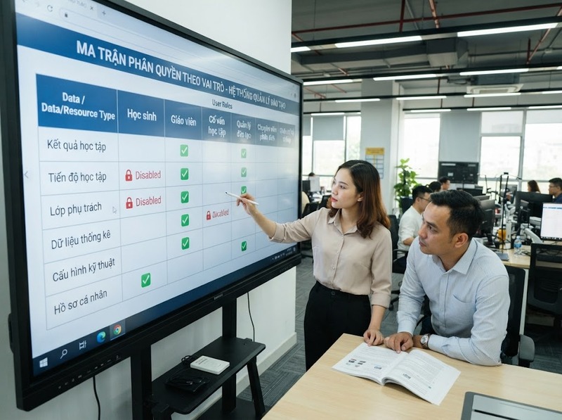 Quyền truy cập dữ liệu học tập nên được phân theo vai trò thế nào?