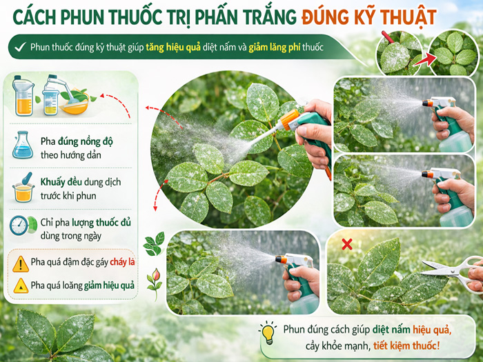 Thuốc đặc trị phấn trắng cho hoa hồng: loại nào tốt và phun khi nào?