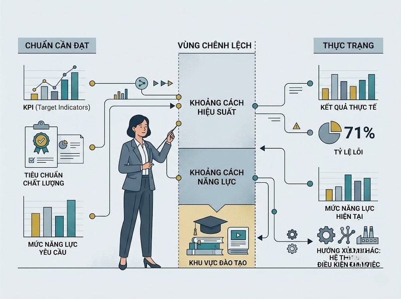 Xác định nhu cầu đào tạo dựa trên khoảng cách công việc thế nào?
